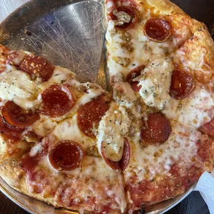 a pepperoni pizza