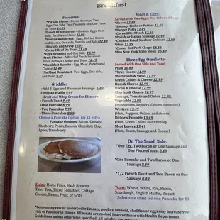 Breakfast Menu