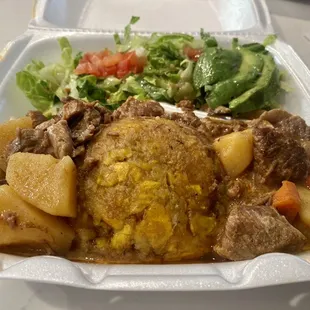 Mofongo with carne guisada