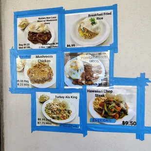 Picture menu by the doorway