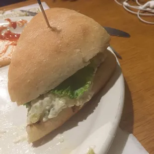 Chicken salad on ciabatta bread
