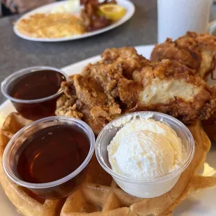 Chicken and waffles are the best!