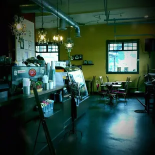 the interior of a coffee shop