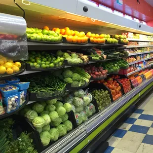 produce section in grocery store