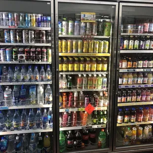 Water, energy drinks, and juice