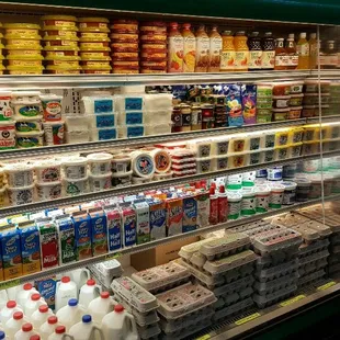 a display of dairy products