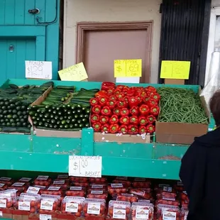 some of veg for sale in front of the store