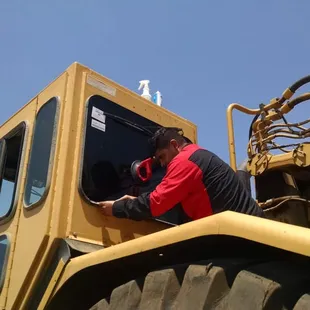 Rich's auto glass cuts flat glass for all heavy equipment