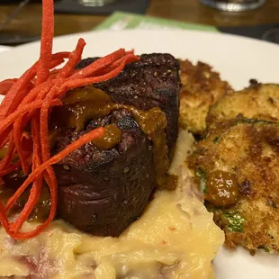 a close up of a plate of food