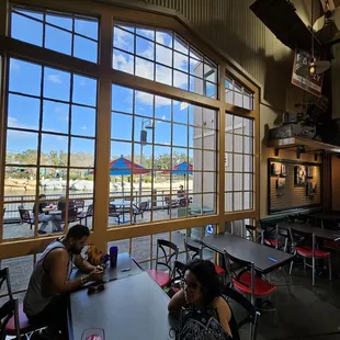 diners sitting at tables in a restaurant