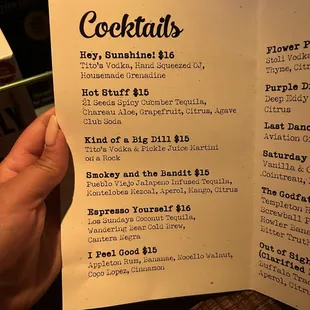menu
