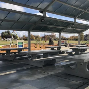 Covered picnic tables