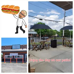 a picture of a man holding a sandwich