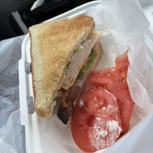 Club sandwich (I love tomato's just eat them a certain way)