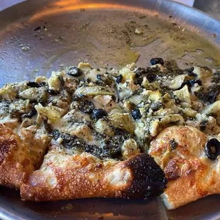Chicken pesto pizza.
