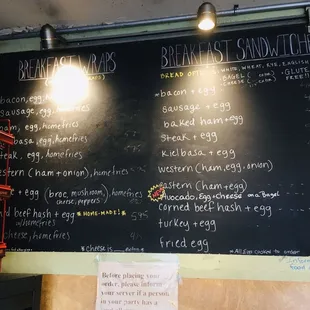 Breakfast menu- wraps and sandwiches feb 2020