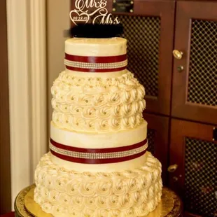 a three tiered wedding cake