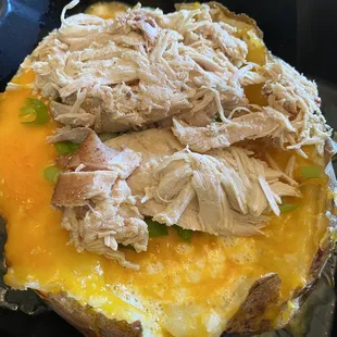 Loaded baked potato with chicken