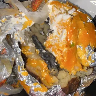 A baked potato it's supposed to be a cheese potato