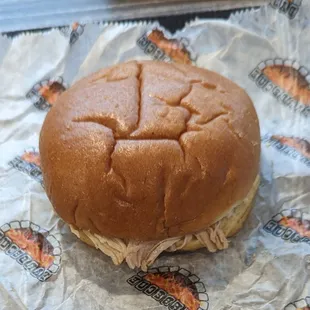 BBQ chicken sandwich for dinner