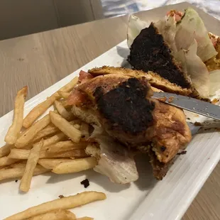 Burger was super burnt :(