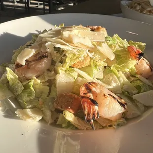 Caesar salad with shrimp