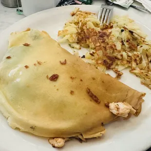 Grilled Salmon and Spinach Crepe