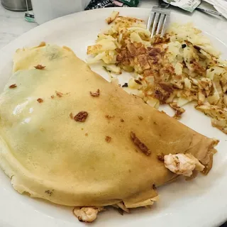 Grilled Salmon and Spinach Crepe