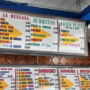 8/10/24 Mexican menu