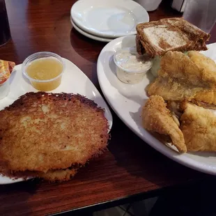 Bluegill fish fry with homemade potato pancakes