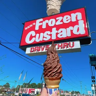 Chocolate covered frozen custard