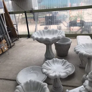 Some of their bird baths