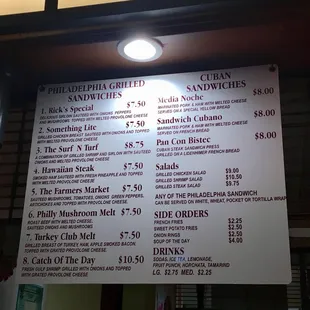 menu