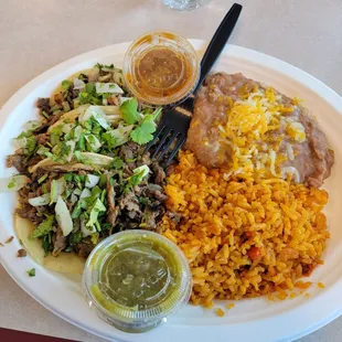 a plate of mexican food
