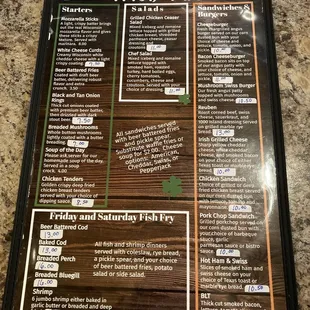 the menu