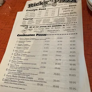 the menu