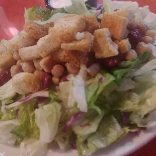 Huge side salad with ranch dressing!