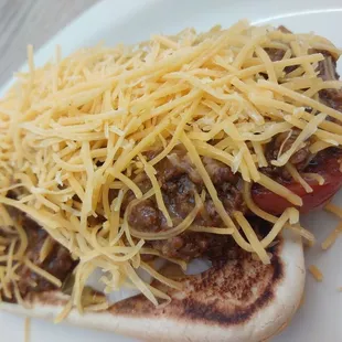 Hot dog with chili and cheese