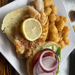 Blackened Grouper and French Fries