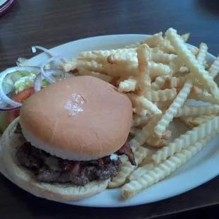 Bacon Swiss burger. Mmmm