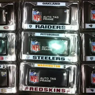 a variety of nfl trading cards