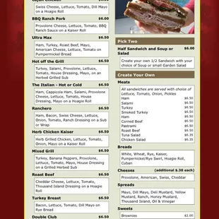 the menu