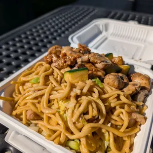 1 item.- chow mein and mushroom chicken