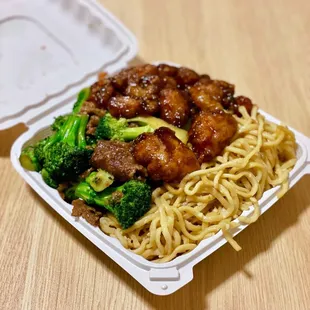 Dai Chin Chicken, Broccoli Beef, and Garlic Noodles
