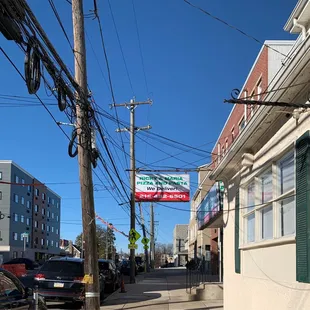 a view of a street corner