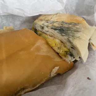  a half eaten sandwich