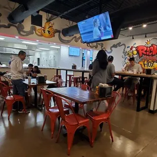 Pretty large inside eating area with different levels to choose from.