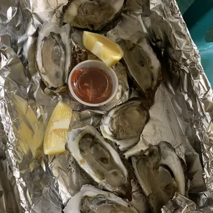 Fresh oysters, $6 per half dozen