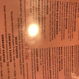 Partial Menu