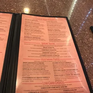 menu
